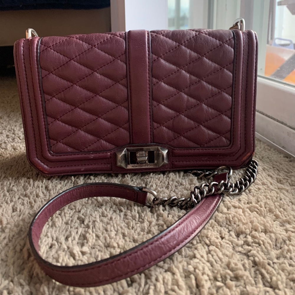 Rebecca Minkoff chevron quilted love crossbody bag